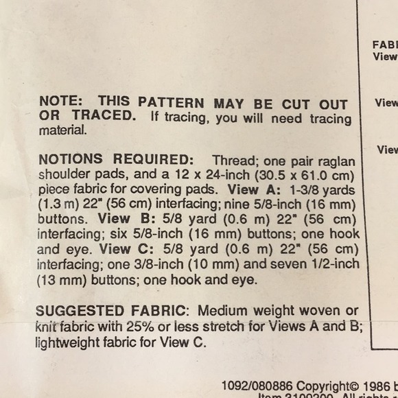 Vintage Stretch & Sew 1092 Blouson & Peplum Jacket Sewing‎ Pattern Bust Sz 30-46 - Picture 8 of 11